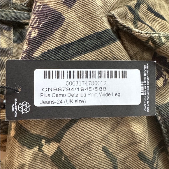 Plus Camo Detailed Print Wide Leg Jeans - Picture 6 of 6